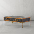 Thades Vintage Leather Square Coffee Table