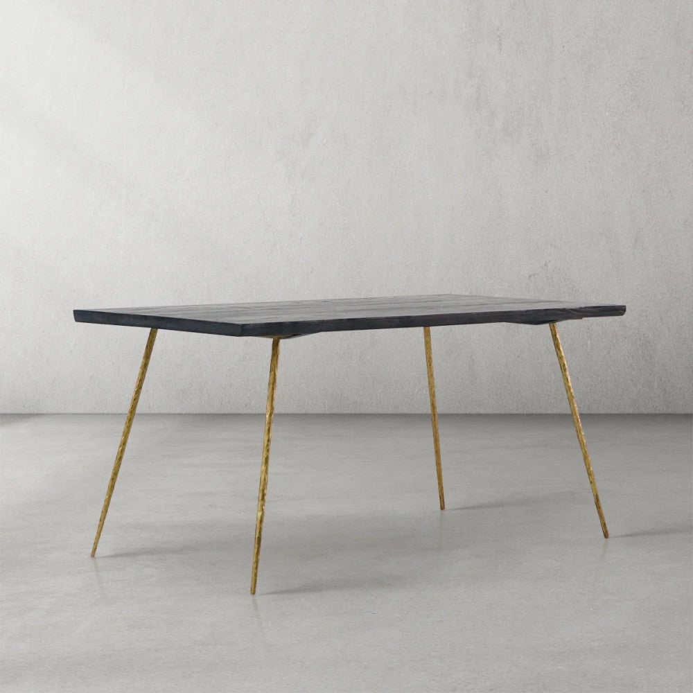 Thades Vintage Style Metal Frame Dining Table