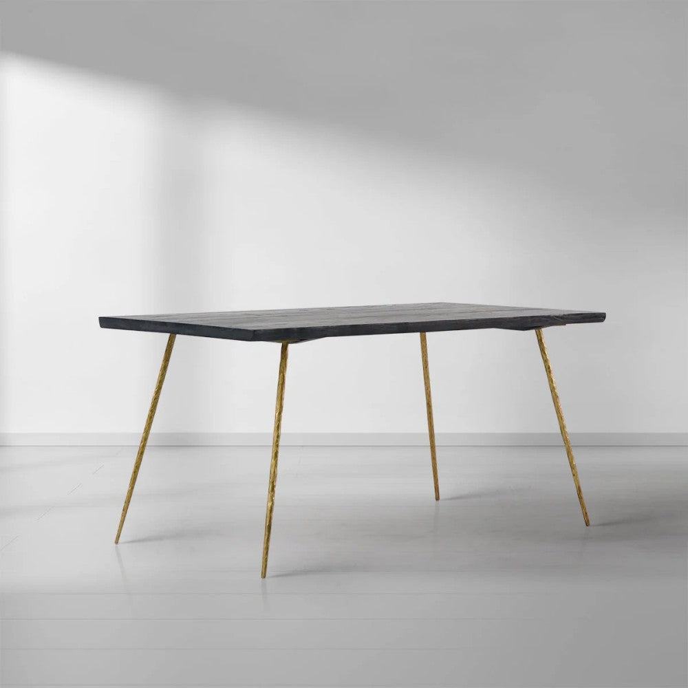 Thades Vintage Style Metal Frame Dining Table