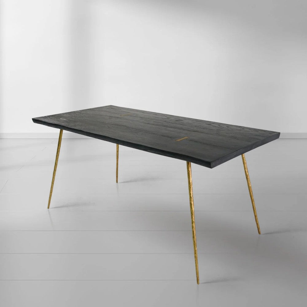 Thades Vintage Style Metal Frame Dining Table