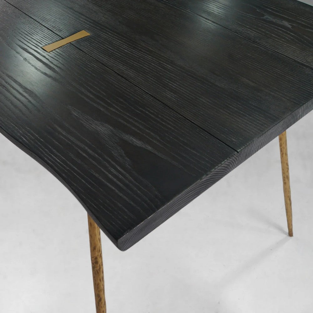 Thades Vintage Style Metal Frame Dining Table