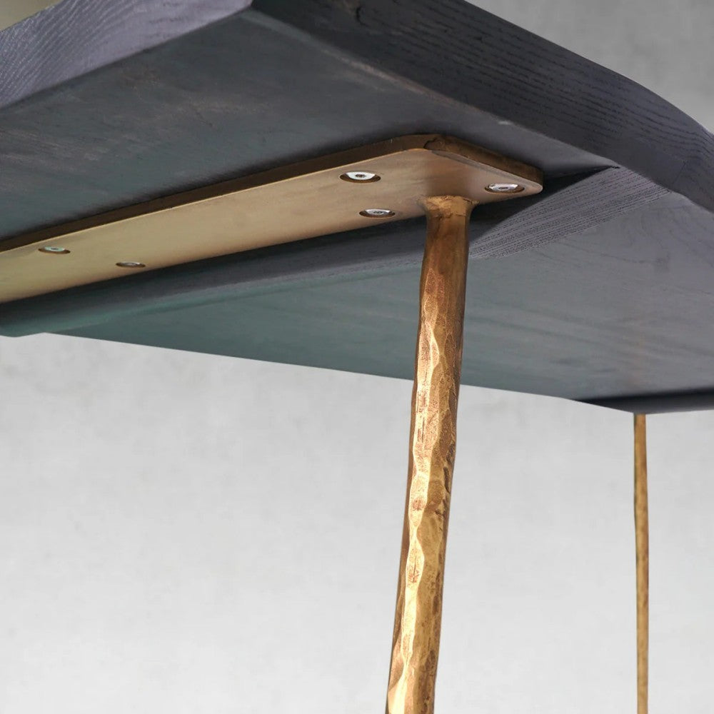 Thades Vintage Style Metal Frame Dining Table