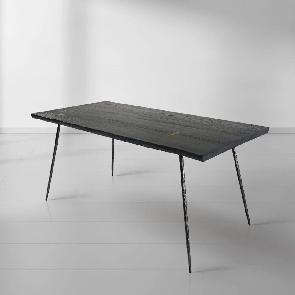 Thades Vintage Style Metal Frame Dining Table