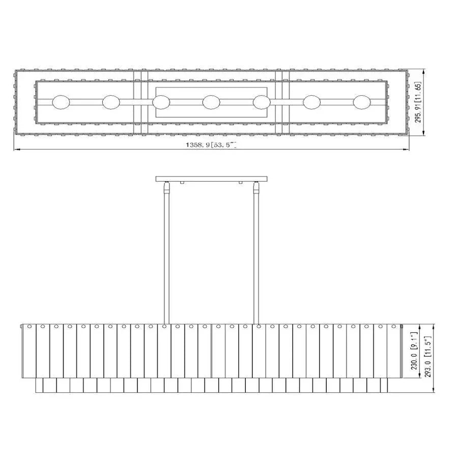 Aimee Linear Glass Chandelier