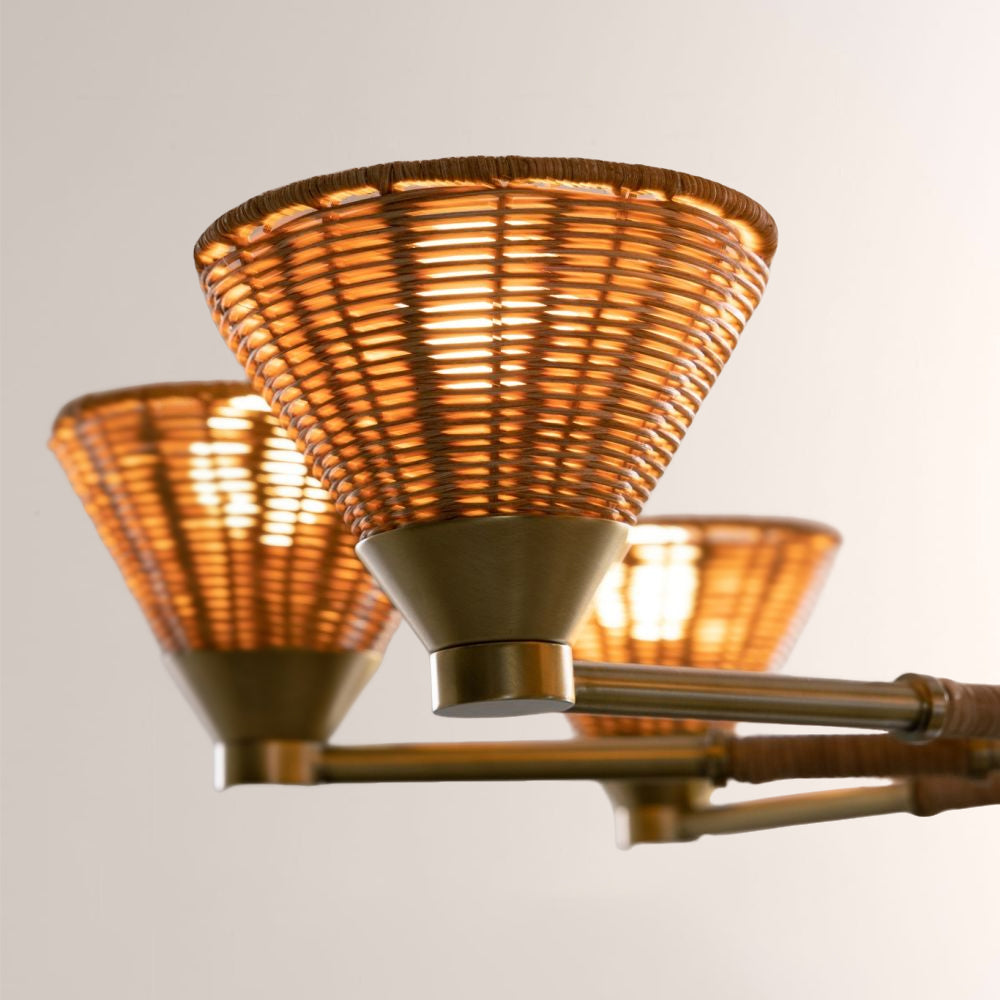 Veronica Round Rattan Chandelier