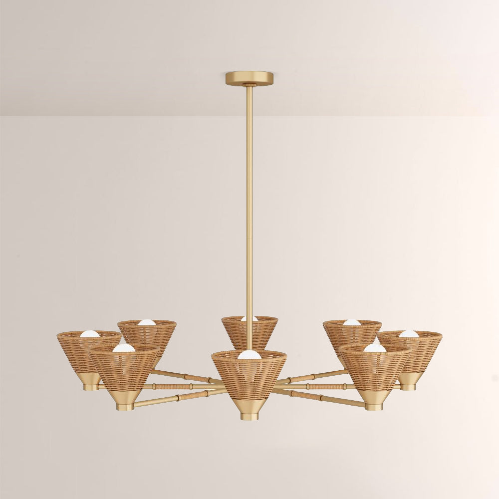 Veronica Round Rattan Chandelier